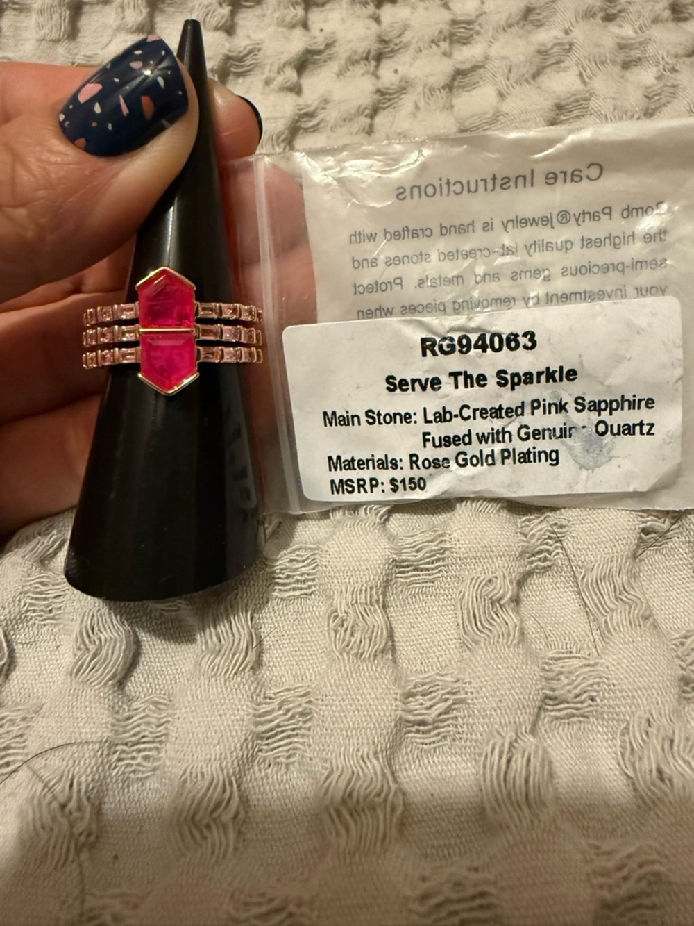 Bomb Party RG94063 Serve The Sparkle Ring- Size 7